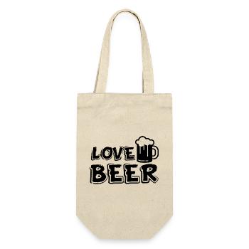 Lustiger Bier Spruch Geschenkidee Party - Geschenkbeutel für Flaschen - Natur - Vorne