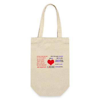 Liebe einfach erklärt - Geschenkbeutel für Flaschen - Natur - Vorne