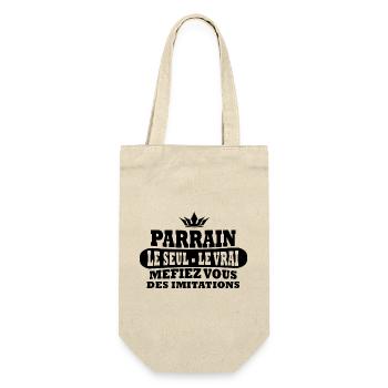 parrain le vrai / cadeau humour parrain - Sac à bouteille - nature - Devant