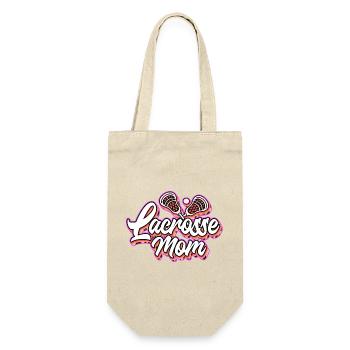 Lacrosse Sport Mutter Mama I Geschenk - Geschenkbeutel für Flaschen - Natur - Vorne