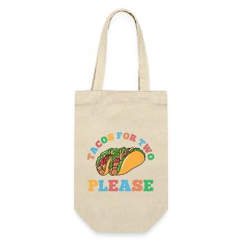 Taco Tortilla Mais Mexiko Essen I Geschenk - Geschenkbeutel für Flaschen - Natur - Vorne