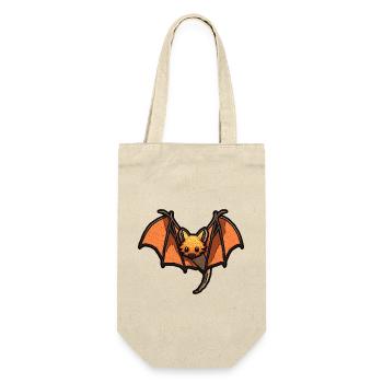 Flughund oder Fledermaus in schöner retro Grafik - Geschenkbeutel für Flaschen - Natur - Vorne