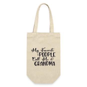 My Favorite People Call Me Grandma - Geschenkbeutel für Flaschen - Natur - Vorne