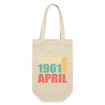 62e anniversaire Avril Né 1961 Idée cadeau - Sac à bouteille - nature - Devant