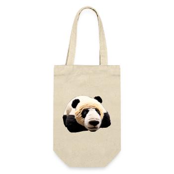 Panda groß - Geschenkbeutel für Flaschen - Natur - Vorne