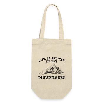 Berg Berge Bergsteigen Wandern Klettern Natur - Geschenkbeutel für Flaschen - Natur - Vorne