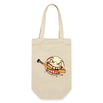 Baseball Baseballspieler Baseballteam Baseballer - Geschenkbeutel für Flaschen - Natur - Vorne
