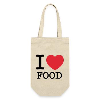 I Love Food | I Heart Food | Food - Gift Bag for Bottles - nature - Front