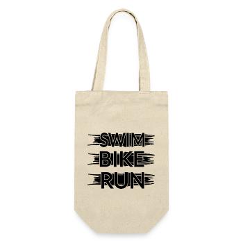Triathlon Swim Bike Run Marathon - Geschenkbeutel für Flaschen - Natur - Vorne