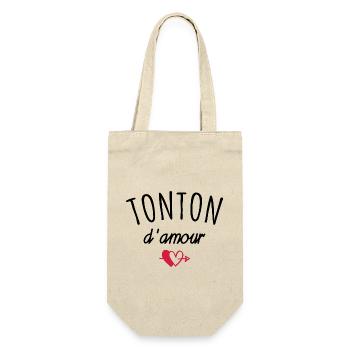 tonton d amour / cadeau humour tonton - Sac à bouteille - nature - Devant