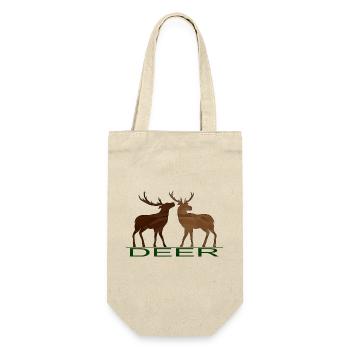 Hirsch - Geschenkbeutel für Flaschen - Natur - Vorne