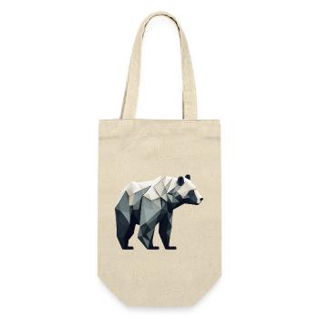 Minimalistischer Bär - Geschenkbeutel für Flaschen - Natur - Vorne