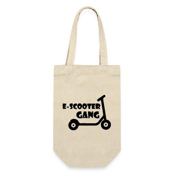 E-Scooter Roller Scooter - Geschenkbeutel für Flaschen - Natur - Vorne