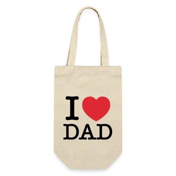 Ich liebe Papa | Papa | Ich Herz, Papa - Geschenkbeutel für Flaschen - Natur - Vorne