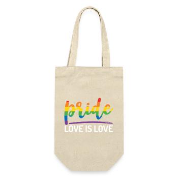 LGBTQ+ Stolz. Liebe ist Liebe. - Geschenkbeutel für Flaschen - Natur - Vorne