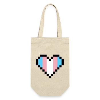 Fierté transgenre Pixel Art Cœur - Sac à bouteille - nature - Devant