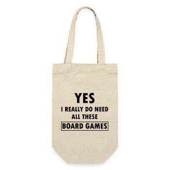 boardgame chess backgammon game night - Geschenkbeutel für Flaschen - Natur - Vorne