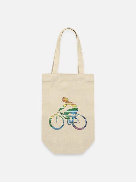 Radfahrer - Geschenkbeutel für Flaschen - Natur