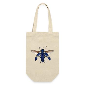 Großer blauer - Geschenkbeutel für Flaschen - Natur - Vorne