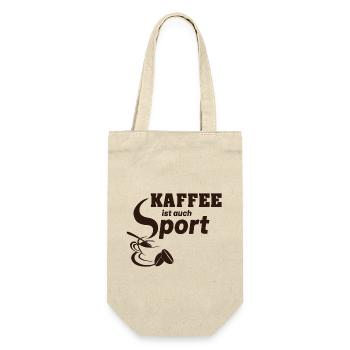 Kaffee ist auch Sport braun - Geschenkbeutel für Flaschen - Natur - Vorne
