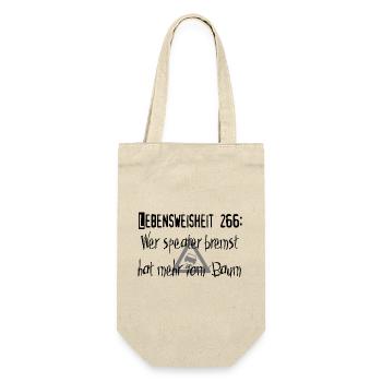 Lebensweisheit 266 - Geschenkbeutel für Flaschen - Natur - Vorne
