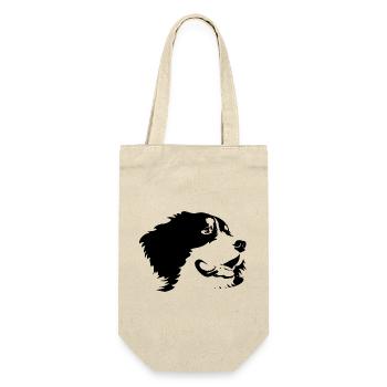 Dog Hund - Geschenkbeutel für Flaschen - Natur - Vorne