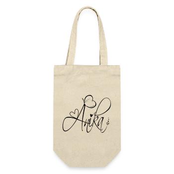Anika Last Name First Name Girl Calligraphy Decor - Gift Bag for Bottles - nature - Front