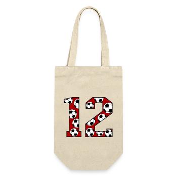 12th Birthday Football Red - Gift Bag for Bottles - nature - Front