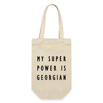 My super power is Georgian - Geschenkbeutel für Flaschen - Natur - Vorne