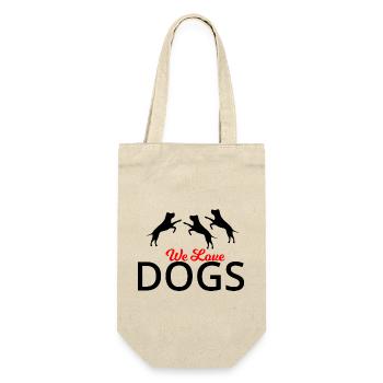 Hund Dog - Geschenkbeutel für Flaschen - Natur - Vorne