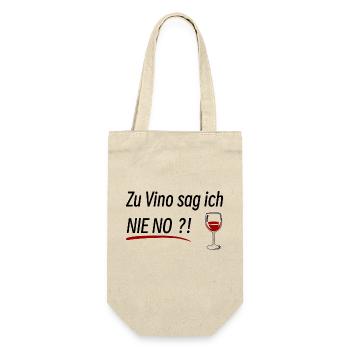 Wein Trinken Lustig - Geschenkbeutel für Flaschen - Natur - Vorne