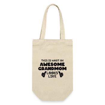 This is what an Awesome Grandmom Looks Like - Geschenkbeutel für Flaschen - Natur - Vorne
