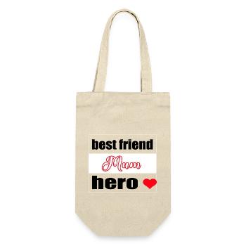 Mum, best friend, hero - Gift Bag for Bottles - nature - Front
