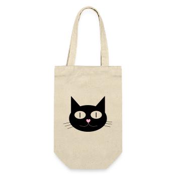 Niedliche Katze, Kater mit herzförmigen Nase - Geschenkbeutel für Flaschen - Natur - Vorne