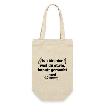 Handwerker Handyman Handwerk Werkzeug Baustelle - Geschenkbeutel für Flaschen - Natur - Vorne