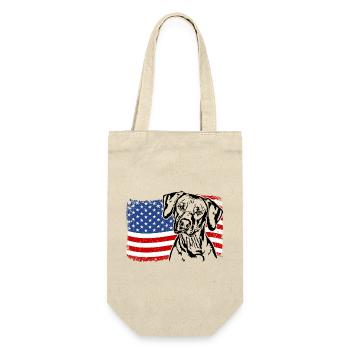 Rhodesian Ridgeback America Flag Dogs Wilsigns - Sac à bouteille - nature - Devant