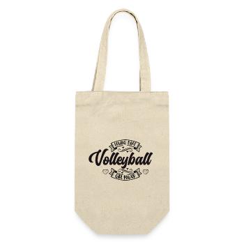 Loving Volleyball Girl Power I Spruch Logo Mädchen - Geschenkbeutel für Flaschen - Natur - Vorne