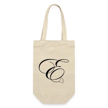 Letter e calligraphy heart - Gift Bag for Bottles - nature - Front