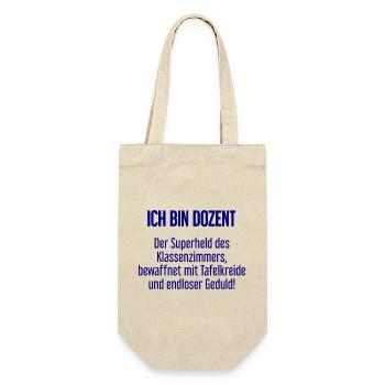 Dozent - Der Superheld des Klassenzimmers! - Geschenkbeutel für Flaschen - Natur - Vorne