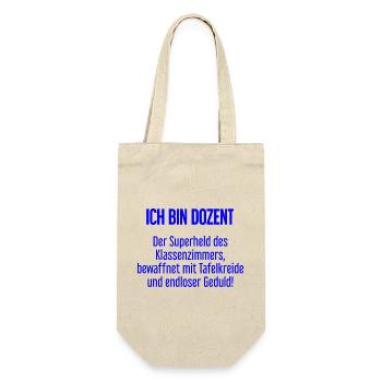 Dozent - Der Superheld des Klassenzimmers! - Geschenkbeutel für Flaschen - Natur - Vorne