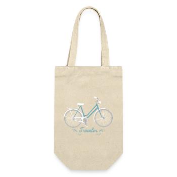 Fahrrad - Geschenkbeutel für Flaschen - Natur - Vorne