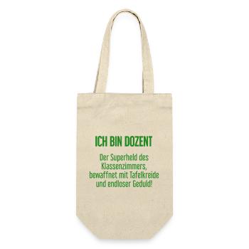 Dozent - Der Superheld des Klassenzimmers! - Geschenkbeutel für Flaschen - Natur - Vorne