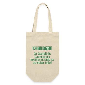 Dozent - Der Superheld des Klassenzimmers! - Geschenkbeutel für Flaschen - Natur - Vorne
