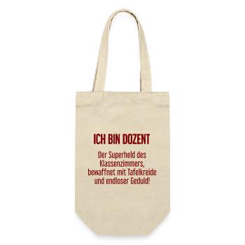 Dozent - Der Superheld des Klassenzimmers! - Geschenkbeutel für Flaschen - Natur - Vorne