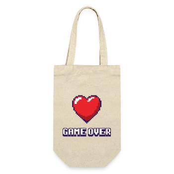 Game Over lila 2 - Geschenkbeutel für Flaschen - Natur - Vorne
