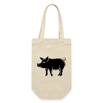 Pig Piggy Sow - Gift Bag for Bottles - nature - Front