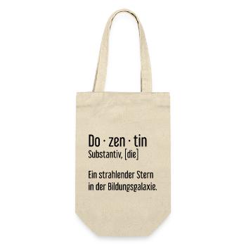 Dozentin Dozentinnen Schule Pädagogin Unterricht - Geschenkbeutel für Flaschen - Natur - Vorne