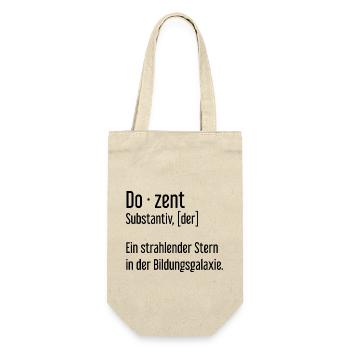 Dozent Dozenten Schule Pädagoge Unterricht - Geschenkbeutel für Flaschen - Natur - Vorne