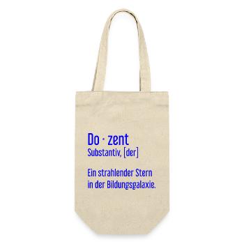 Dozent Dozenten Schule Pädagoge Unterricht - Geschenkbeutel für Flaschen - Natur - Vorne