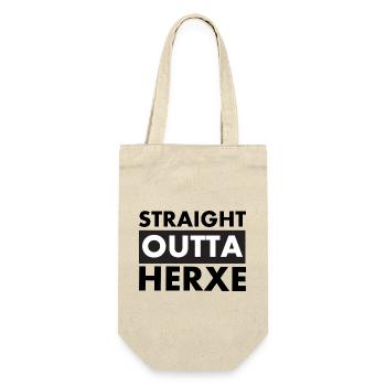 Straigt OUTTA HERXE Herxheim Pfalz - Geschenkbeutel für Flaschen - Natur - Vorne